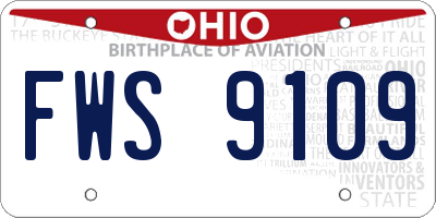 OH license plate FWS9109