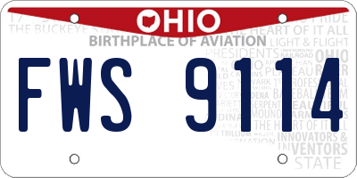 OH license plate FWS9114