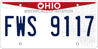 OH license plate FWS9117