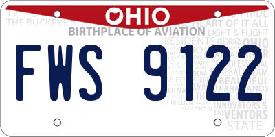 OH license plate FWS9122