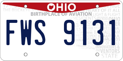 OH license plate FWS9131