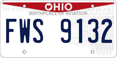 OH license plate FWS9132