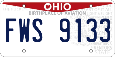 OH license plate FWS9133