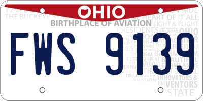 OH license plate FWS9139