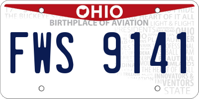OH license plate FWS9141