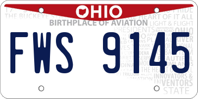 OH license plate FWS9145