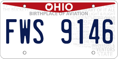 OH license plate FWS9146