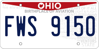 OH license plate FWS9150