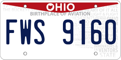 OH license plate FWS9160