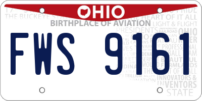 OH license plate FWS9161