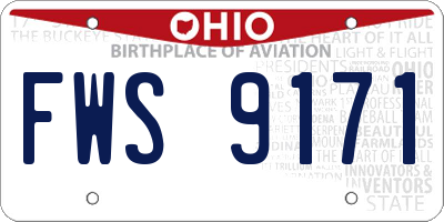 OH license plate FWS9171