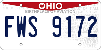 OH license plate FWS9172