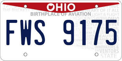 OH license plate FWS9175