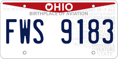 OH license plate FWS9183