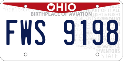 OH license plate FWS9198