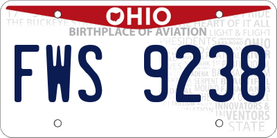 OH license plate FWS9238