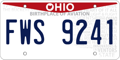 OH license plate FWS9241