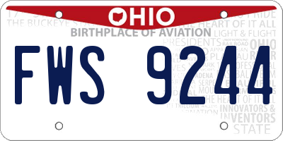 OH license plate FWS9244