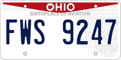 OH license plate FWS9247