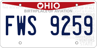 OH license plate FWS9259