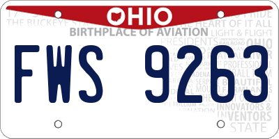 OH license plate FWS9263