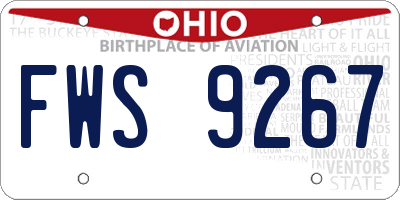 OH license plate FWS9267