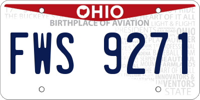 OH license plate FWS9271