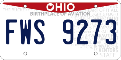 OH license plate FWS9273