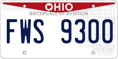 OH license plate FWS9300