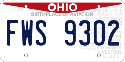 OH license plate FWS9302