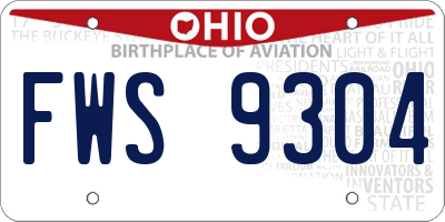 OH license plate FWS9304