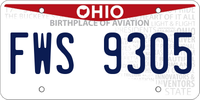 OH license plate FWS9305