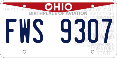 OH license plate FWS9307