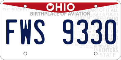 OH license plate FWS9330