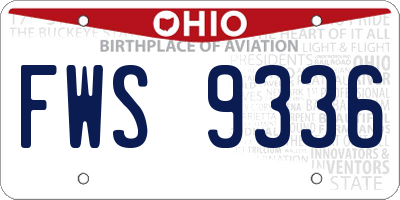 OH license plate FWS9336