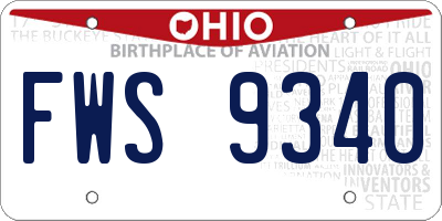 OH license plate FWS9340