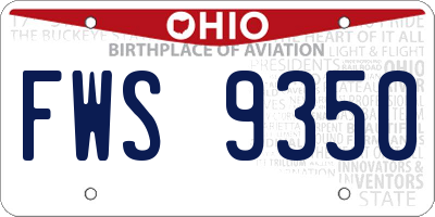 OH license plate FWS9350