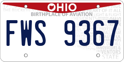 OH license plate FWS9367