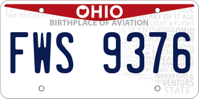 OH license plate FWS9376