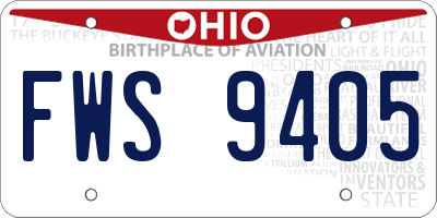 OH license plate FWS9405