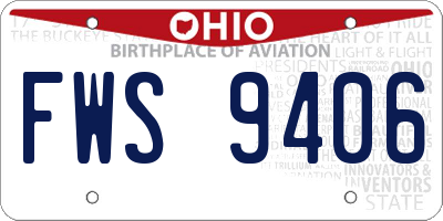 OH license plate FWS9406