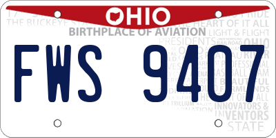 OH license plate FWS9407