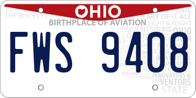 OH license plate FWS9408