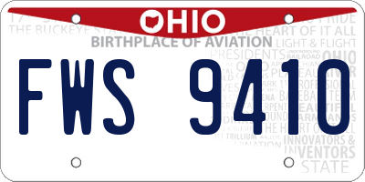 OH license plate FWS9410