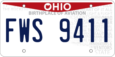 OH license plate FWS9411