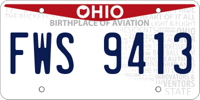 OH license plate FWS9413