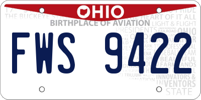 OH license plate FWS9422