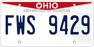 OH license plate FWS9429