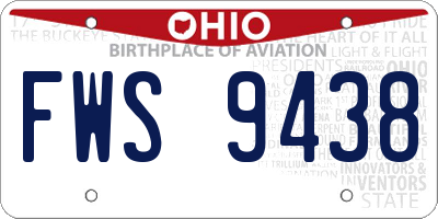 OH license plate FWS9438