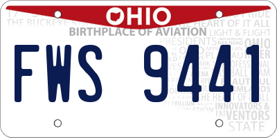 OH license plate FWS9441